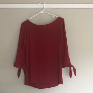 Red Mixed Media Blouse